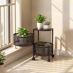 2–5 Tier Kitchen Storage Organiser with Rotating Baskets and Castors