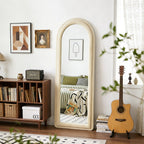 Double Arched Full-Length Mirror with Safety Film & Velvet-Wrapped MDF Frame