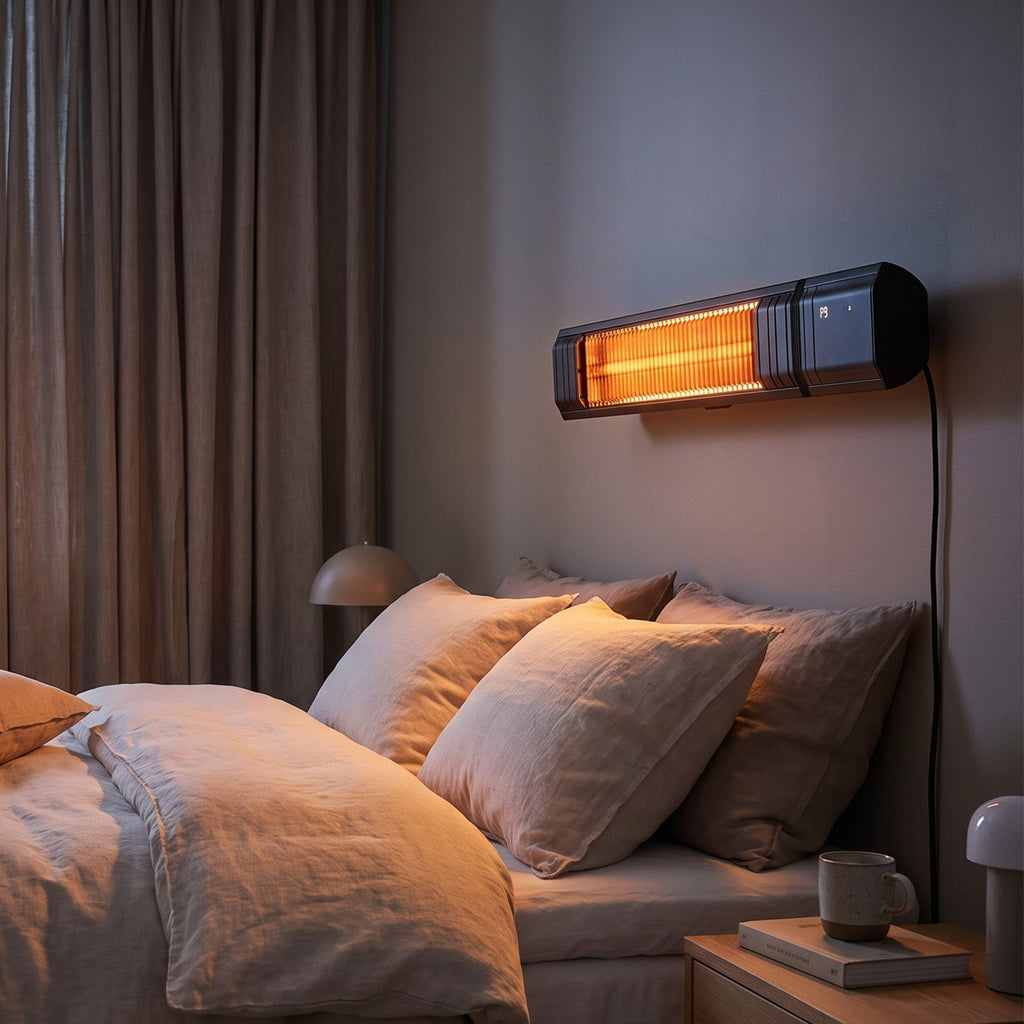 2000W Wall-Mounted Infrared Patio Heater with 9 Temperature Settings & 24H Timer