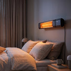2000W Wall-Mounted Infrared Patio Heater with 9 Temperature Settings & 24H Timer