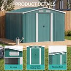 Steel Garden Storage Shed with Apex Roof