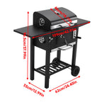 Outdoor Charcoal Grill with Side Tables