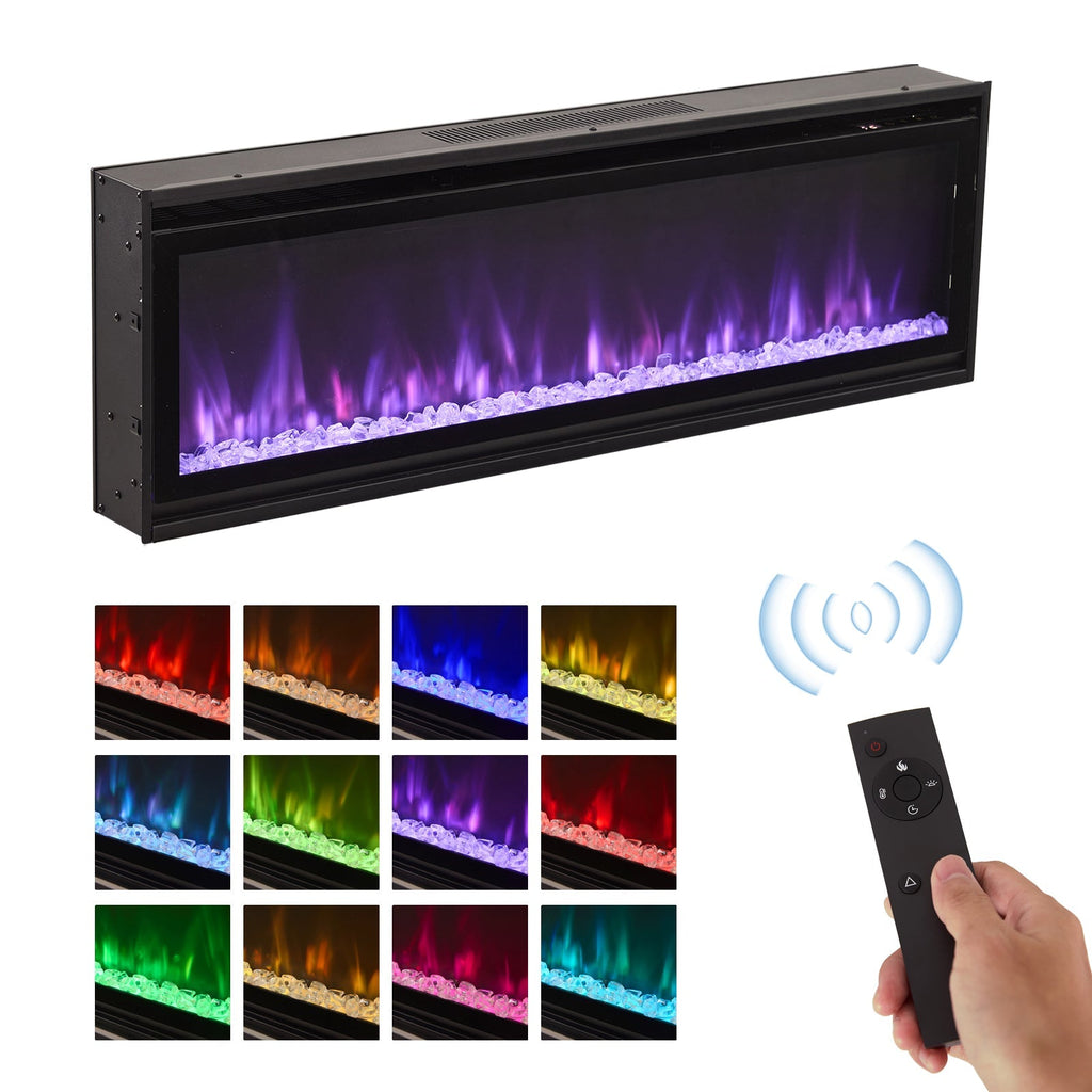40/50/60-inch Wall Mounted Electric Fireplace with Remote Control