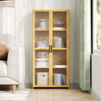 4-Tier Narrow Bookcase Storage Cabinet with Acrylic Door