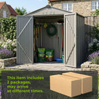 6 x 4 ft Metal Garden Storage Shed with Apex Roof & Double Doors