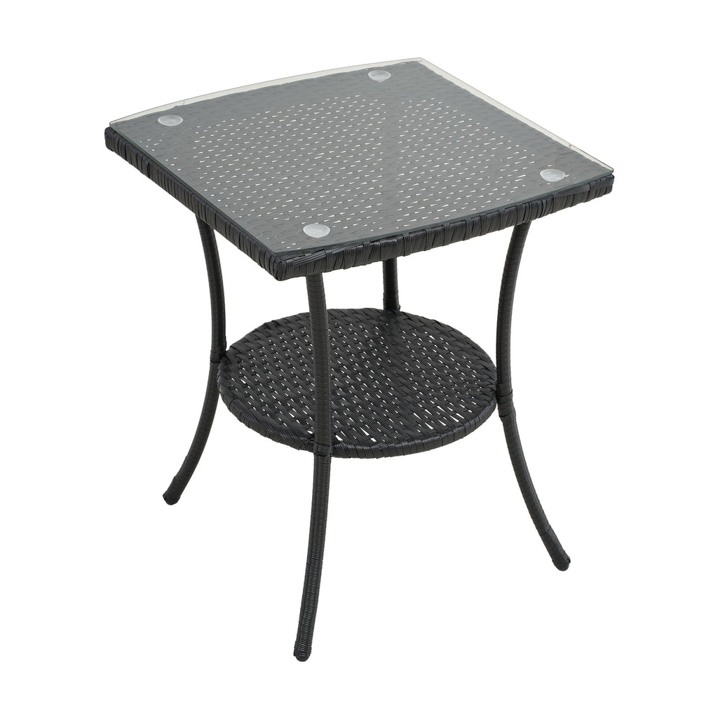 3-Piece PE Rattan Wicker Garden Furniture Bistro Set