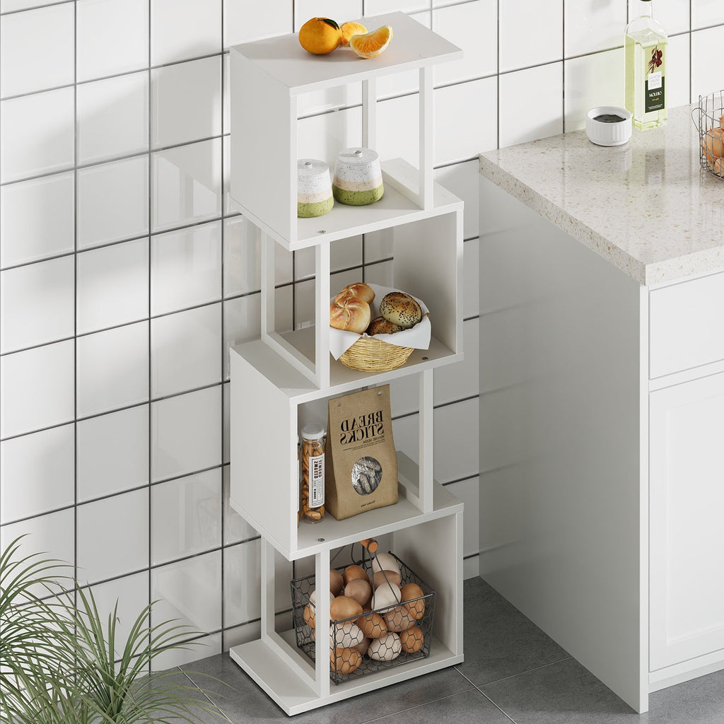 S-shaped Geometric Storage Rack with LED Lights