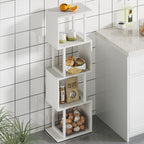 S-shaped Geometric Storage Rack with LED Lights