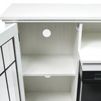 Electric Fireplace TV Stand with Glass Door Storage