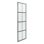 Frosted Glass Black Barn Door with Sliding Hardware Kit