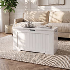White Wooden Storage Chest Organiser Box