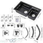 Modern Quartz Resin Composite Kitchen Sink with Waste Kit