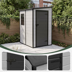 4 x 5 ft Plastic Garden Storage Shed with Pent Roof & Lockable Door