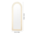 Double Arched Full-Length Mirror with Safety Film & Velvet-Wrapped MDF Frame