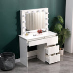 Hollywood Dressing Table with Large Lighted Mirror