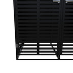 2-Bin Metal Wheelie Bin Storage Shed with Lockable Doors