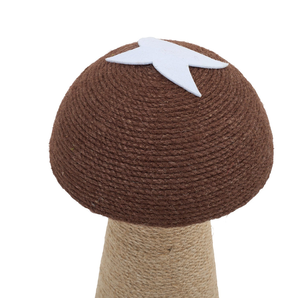 Brown Mushroom Cat Scratching Post with Turntable Toy