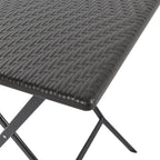 Set of 2 Outdoor Rattan Plastic Folding Chairs Black