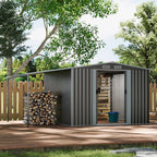 Metal Garden Storage Shed with Side Lean-to