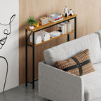 Slim Console Table Entryway 2-Tier Table with Adjustable Feet