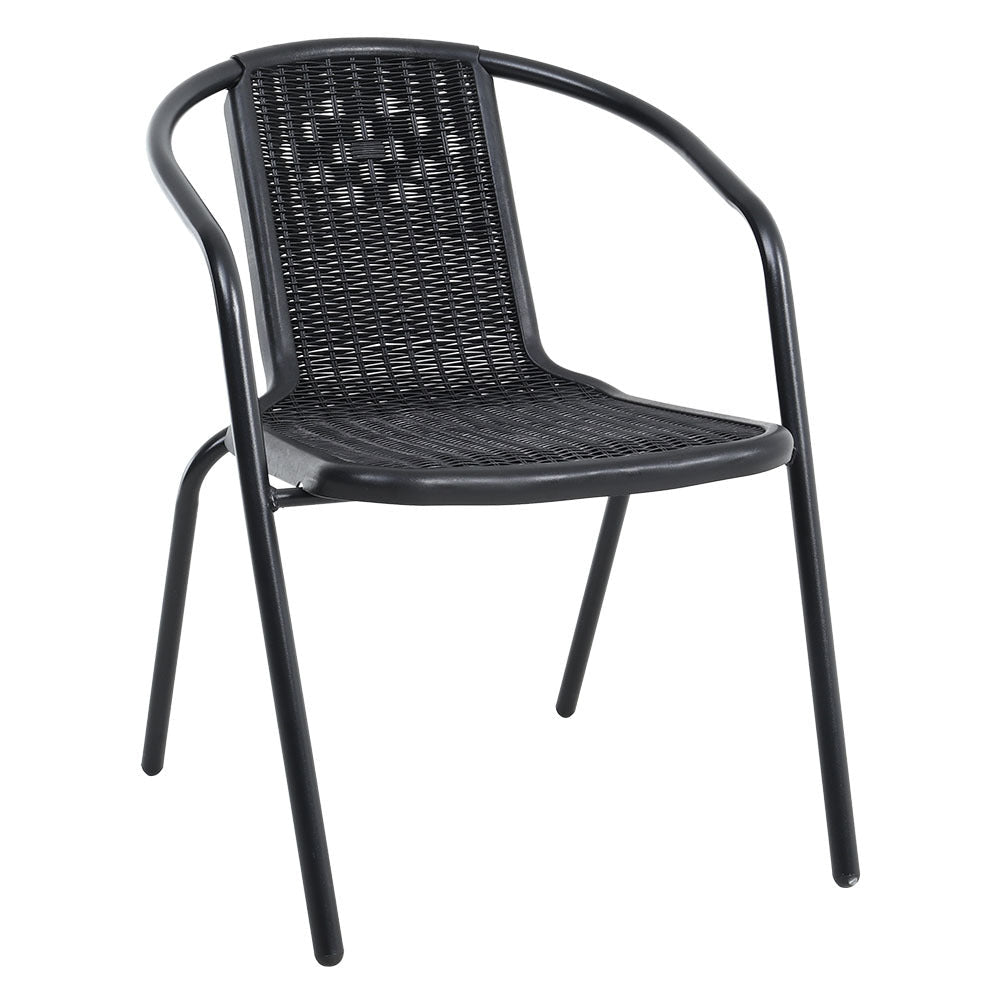 6 Pcs Black Outdoor Dining Chairs