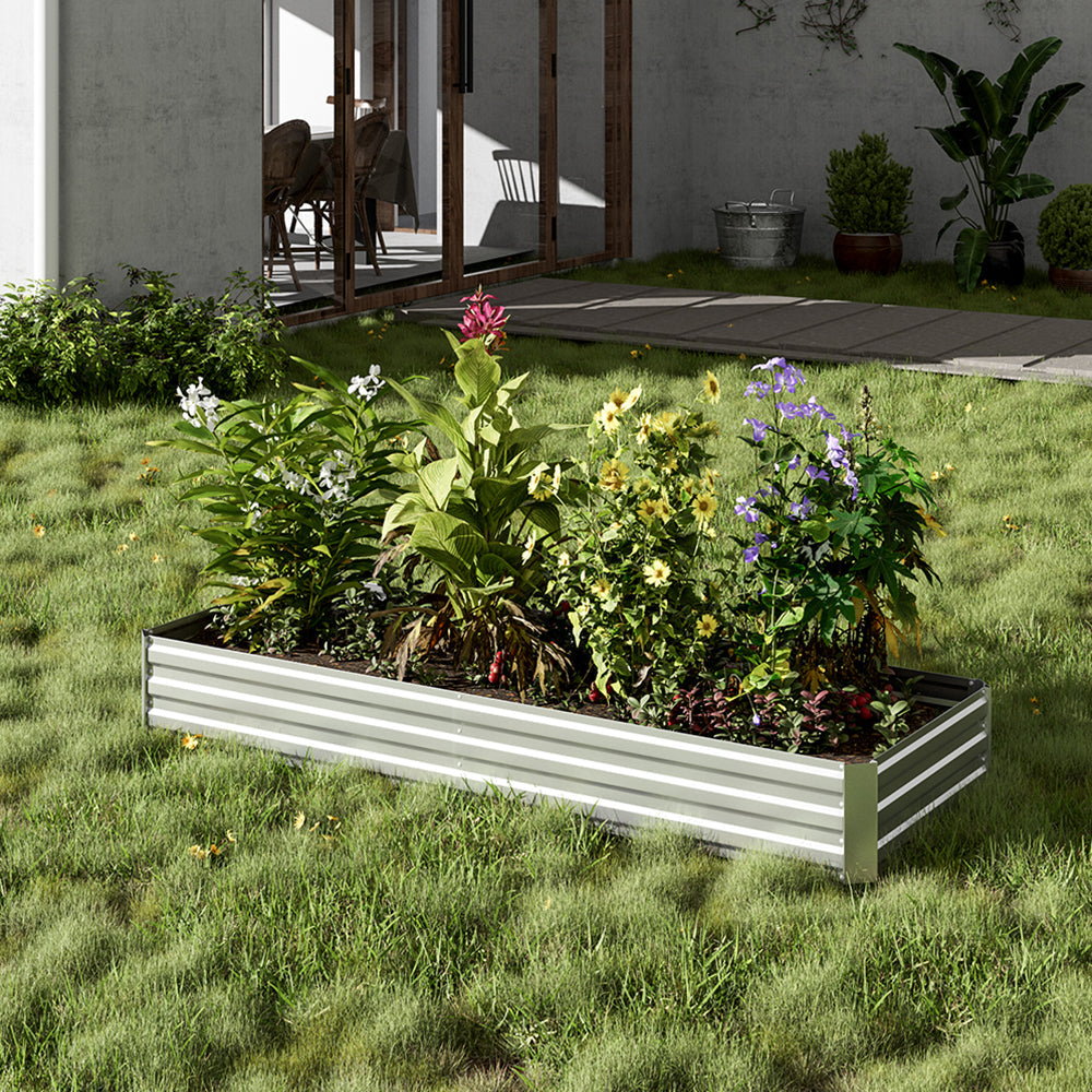 Outdoor Rectangular Metal Raised Garden Bed