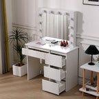 Hollywood Dressing Table with Large Lighted Mirror