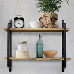 Industrial 2-Tier Home Decor Floating Wall Shelves