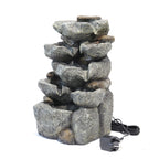 Multi-Tiered Garden Cascading Water Fountain with LED Lights