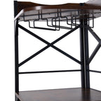 5-Tier Corner Bar Cabinet with Built-in Power Outlet and LED Lights