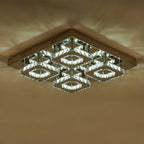 Select Dimmable Option Square Large-size Glamourous Crystal LED Ceiling Light