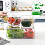 4Pcs Transparent Refrigerator Bins Organizer Set