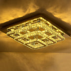 Dimmable/Non-dimmable Square Large-size Glamourous Crystal LED Ceiling Light