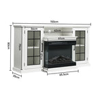 Electric Fireplace TV Stand with Glass Door Storage