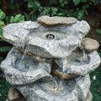 Multi-Tiered Garden Cascading Water Fountain with LED Lights
