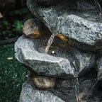 Multi-Tiered Garden Cascading Water Fountain with LED Lights