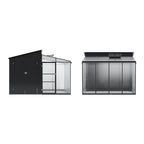 Garden Storage Shed with Integrated Lean-to Greenhouse & Double Doors