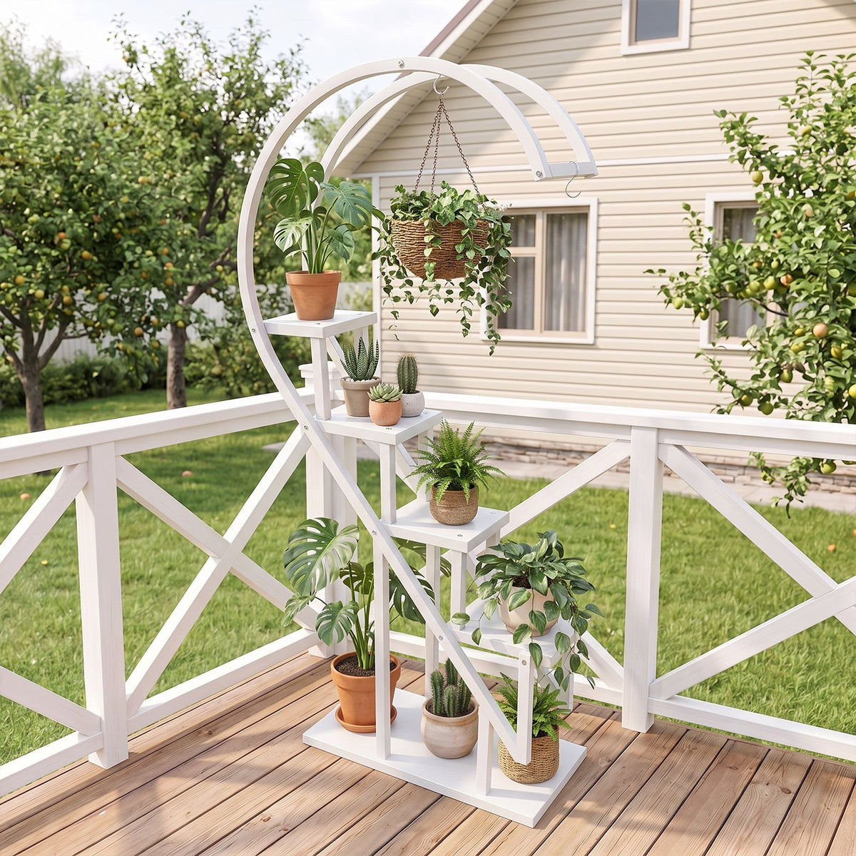 Curved 4-Tier Plant Stand Bonsai Display Shelf