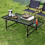 Outdoor Portable Height-Adjustable Folding Camping Table