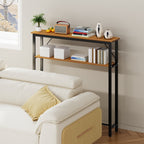 Slim Console Table Entryway 2-Tier Table with Adjustable Feet