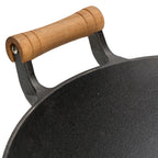 Round Cast Iron Wok with Dual Handles