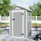 4 x 3 ft Plastic Garden Storage Shed with Apex Roof & Lockable Door