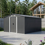 10 x 12 ft Metal Garden Storage Shed with Apex Roof