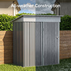 5 x 3 ft Metal Garden Storage Shed with Pent Roof & Lockable Door