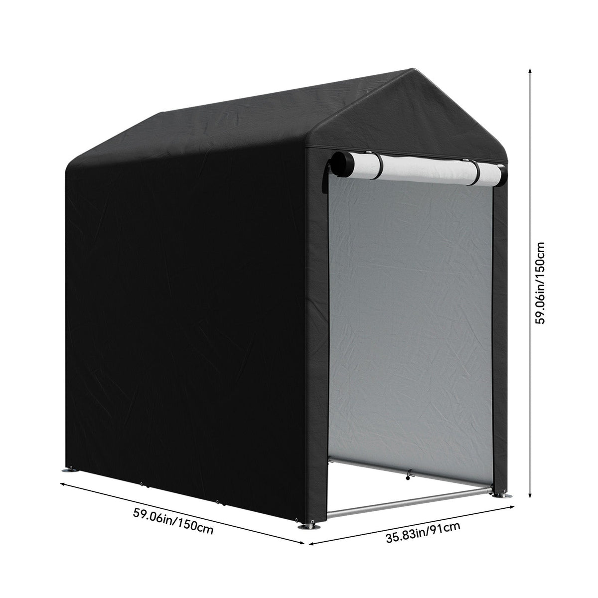 3 x 5 ft Portable Garden Storage Shelter with Roll-Up Door