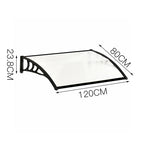 Outdoor Curved Shielded Awning - Rain Shelter - Black Awnings   L 120 x W 80 x H 23.8 cm Black 