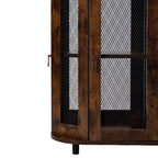 5-Tier Corner Bar Cabinet with Built-in Power Outlet and LED Lights