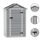 4 x 3 ft Plastic Garden Storage Shed with Apex Roof & Lockable Door