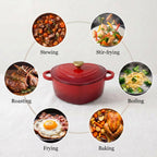 Enamelled Cast Iron Heart-Shaped Dutch Oven Pot with Lid