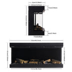 50 inch 3-Sided Smart Electric Fireplace